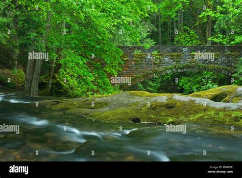 Stone bridge over Whatcom Creek and Falls, Whatcom Falls Park ...