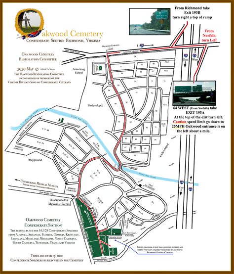 Map of Oakwood Cemetery | scvva