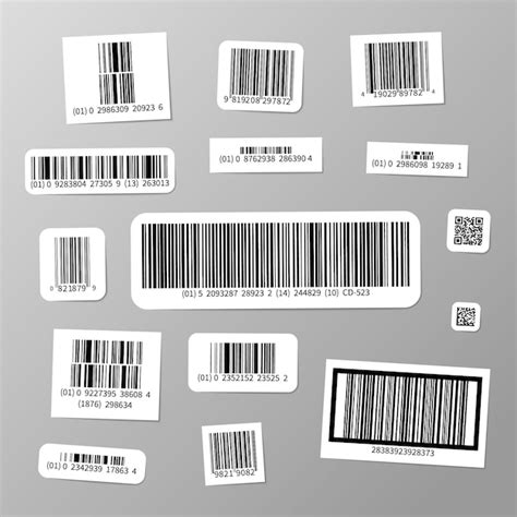 Premium Vector | Set of realistic different barcodes stickers