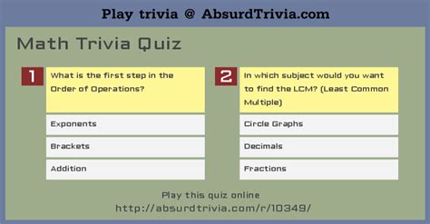 Math Trivia Quiz