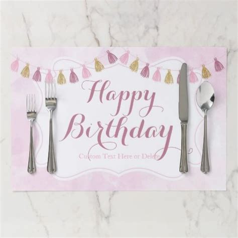 Happy Birthday Custom Paper Placemat | Zazzle | Custom paper, Diy ...