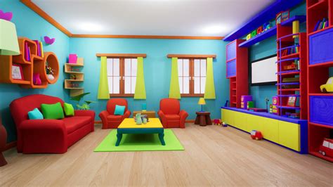 Livingroom cartoon - asset 3D - TurboSquid 1388890