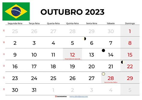 Calendário Outubro 2023 Calendarena