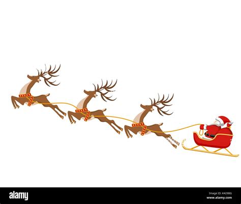 Funny Santa Reindeer Snow Sled Stock Photos & Funny Santa Reindeer Snow ...