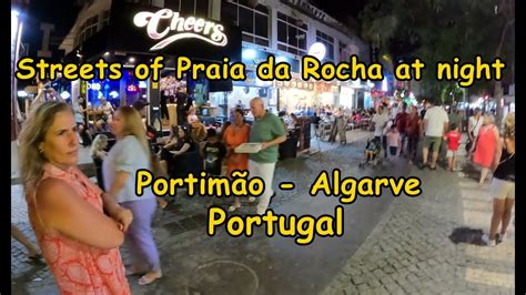 Streets of Praia da Rocha at night - YouTube