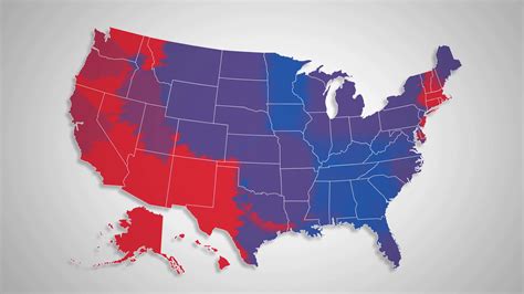 U S Map With Names Of States In Red White Blue