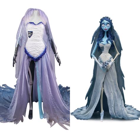 Corpse Bride Emily Cosplay Costume Dress Outfits Halloween Carnival Su