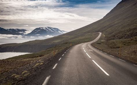 Road Turn Slope Landscape Snow Covered Mountain River 4K HD Nature Wallpapers | HD Wallpapers ...