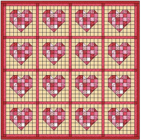 Scrappy Heart Quilt Block Pattern Download - Etsy