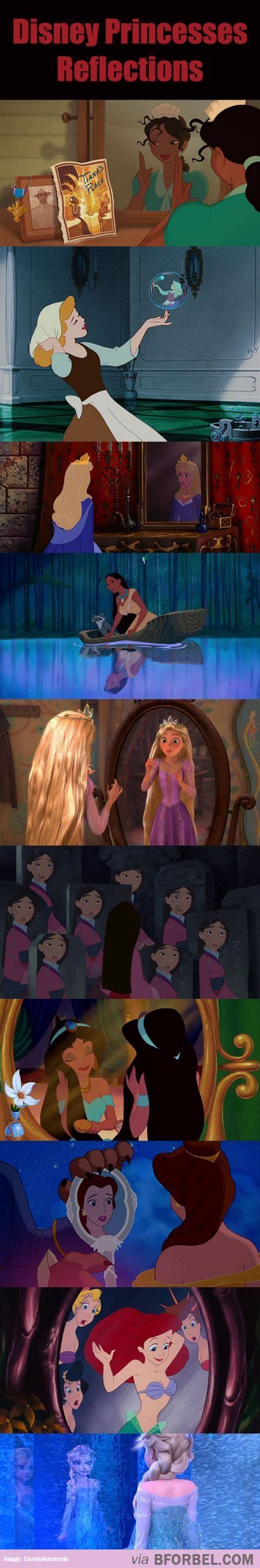 10 Disney Princesses And Their Reflections… | Disney fun, Disney art, Disney