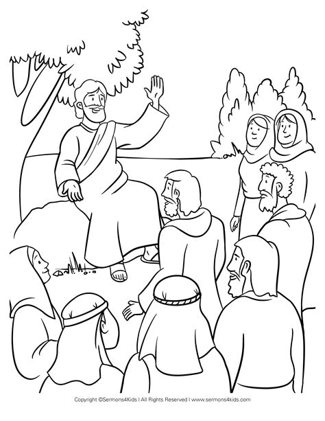 The "Sermon on the Plain" Coloring Page | Sermons4Kids