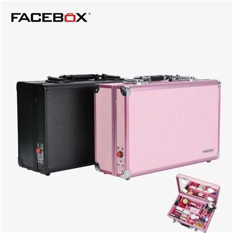 Aluminum Portable Lighted Makeup Box for Travel Beauty Box with Lights and Mirror suitable for ...