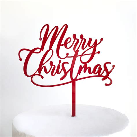 Merry Christmas Drop Script Cake Topper | SANDRA DILLON DESIGN