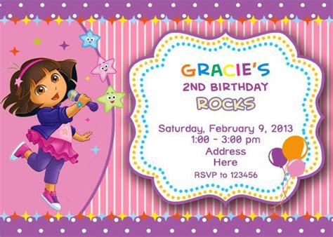 Dora Birthday Invitations Ideas | FREE Printable Birthday Invitation ...