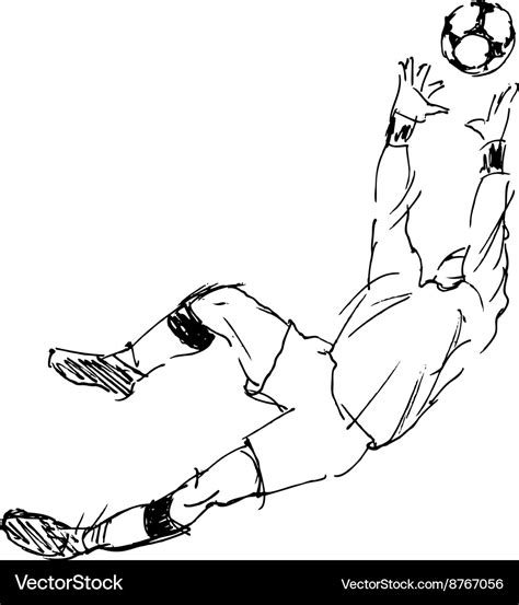 Hand sketch soccer goalkeeper Royalty Free Vector Image