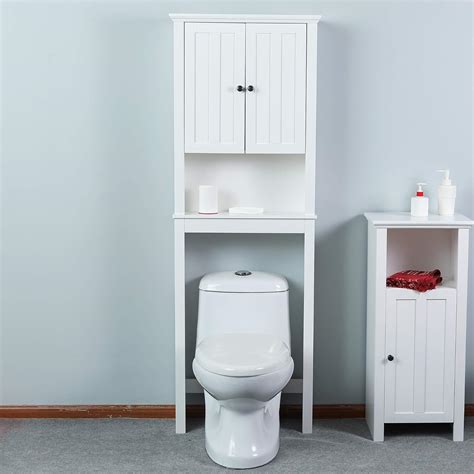 Amazon.com: Bathroom Over The Toilet Space Saver Cabinet in White Traditional MDF Painted ...