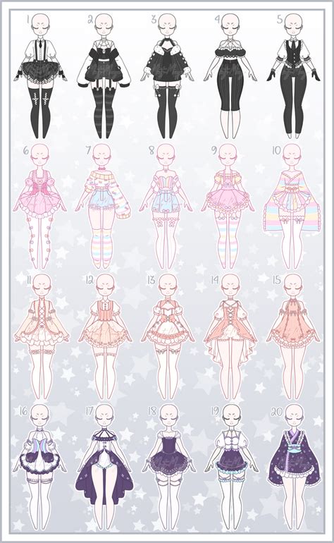 Outfit Adoptable Batch 32 - Open by minty-mango | Dress design sketches, Dress design drawing ...