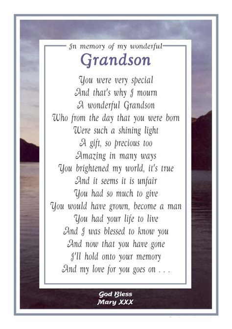 Grandson Memorial Poems