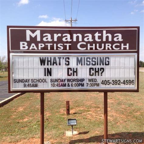 Church Sign for Maranatha Baptist Church - Newcastle, OK