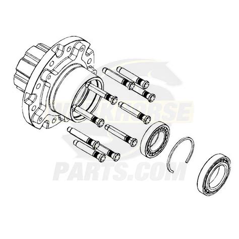 W8003806 - Wheel Hub Assembly (hub, Studs, Bearings, Bearing Circlip) - Workhorse Parts