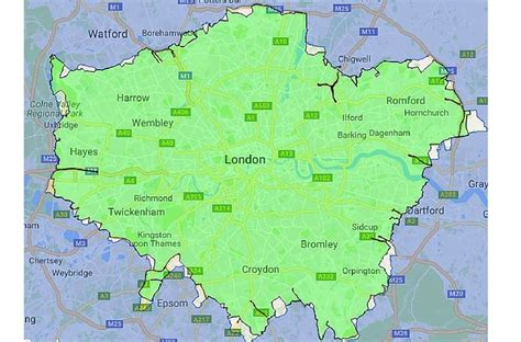 London Low Emission Zone Map - Map Of Counties Around London