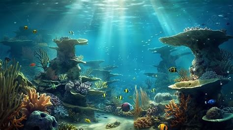 Underwater World Colorful Coral Background, Underwater World, Marine Life, Ocean Background ...