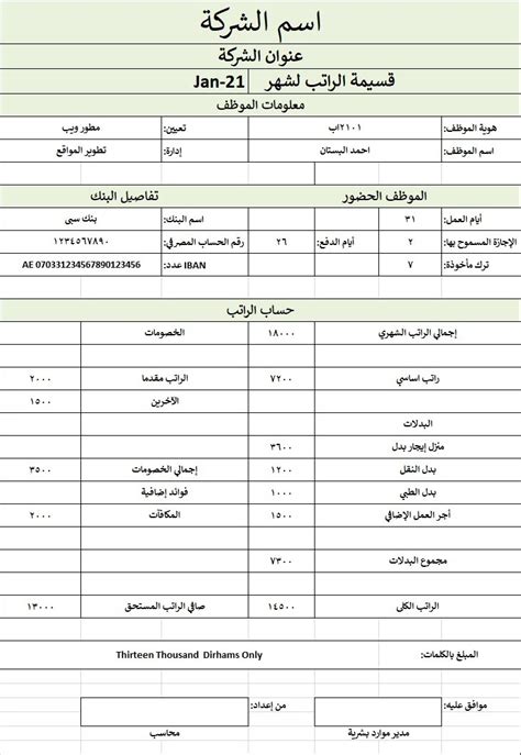 Ready-To-Use Salary Slip Format UAE - MSOfficeGeek