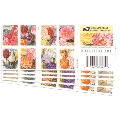 Botanical Art U5 Books of 20 USPS Forever First Class Postage Stamps ...