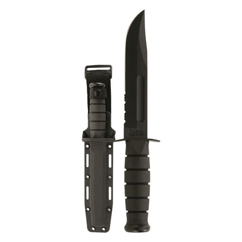 KA-BAR Full Size Black Serrated Edge Combat Knife, MOLLE Sheath - 712564, Tactical Knives at ...