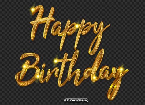 3D Happy Birthday Gold Text PNG Image - Image ID 489517 | TOPpng