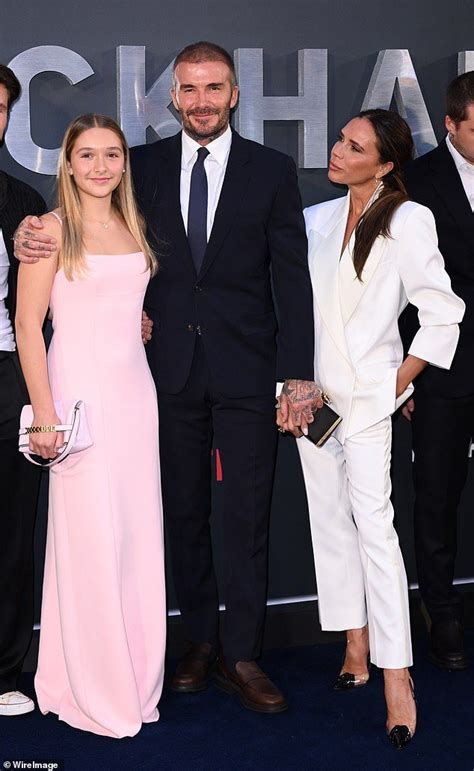 Harper Beckham, 12 ,dons a stylish pink gown and £890 clutch bag in ...