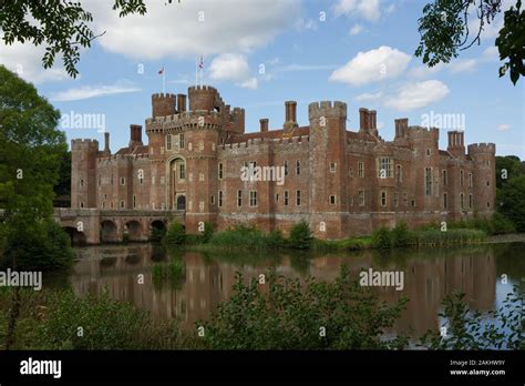 Brick built castle at Herstmonceux in East Sussex, England Stock Photo - Alamy