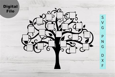 Family Tree Template Svg/png/dxf File Family Tree 19 Members - Etsy UK