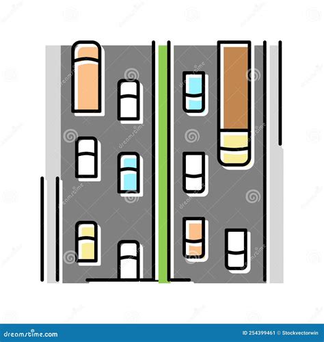 Arterial Road Color Icon Vector Illustration Stock Vector ...