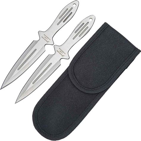 2 Piece Chrome Spearhead Throwing Knives