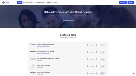 Job Board : Job Portal HTML Bootstrap 4 Website Template #73492