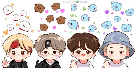 Pin de YiShan en BT21 | Bts dibujo, Dibujos kawaii, Fan de arte