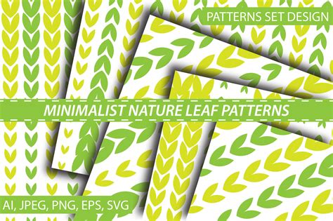 Simple Nature Leaf Patterns Graphic by SIKEY STUDIO · Creative Fabrica