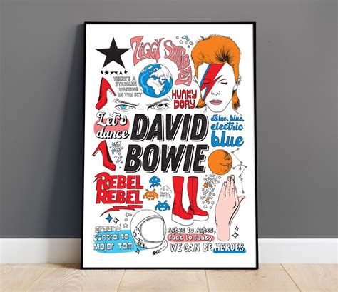 David Bowie Print Affiche lyrique de chanson Impression - Etsy France