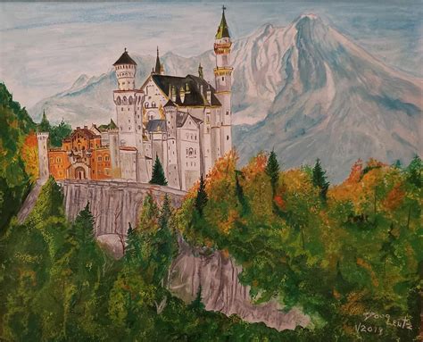 The Neuschwanstein Castle. Painting by Douglas Lentz - Fine Art America