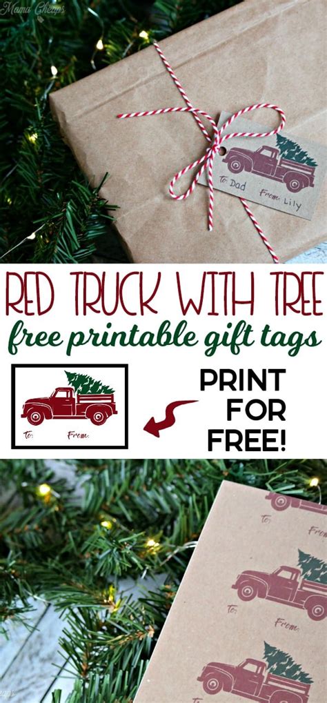 Free Printable Red Truck Christmas Gift Tags - Mama Cheaps®