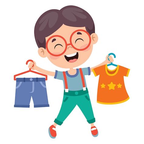 Niño pequeño y ropa colorida | Vector Premium