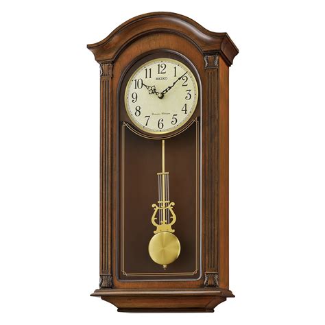 Gold Tone & Arched Wall Clock w/ Pendulum and Dual Chimes 12.25" x 25" x 5" - Walmart.com ...