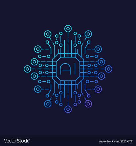 Artificial intelligence ai technology Royalty Free Vector