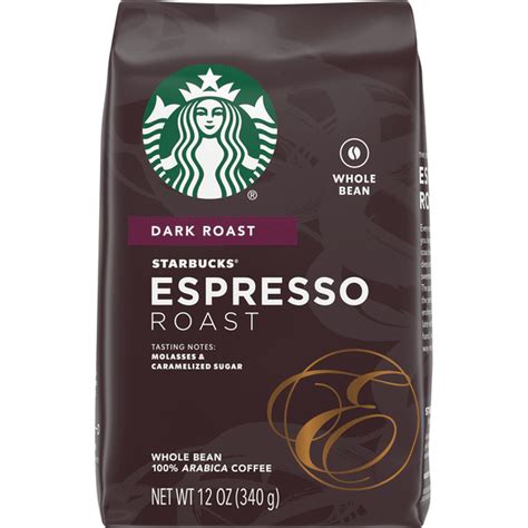 Starbucks Dark Roast Whole Bean Coffee — Espresso Roast (12 oz) - Instacart