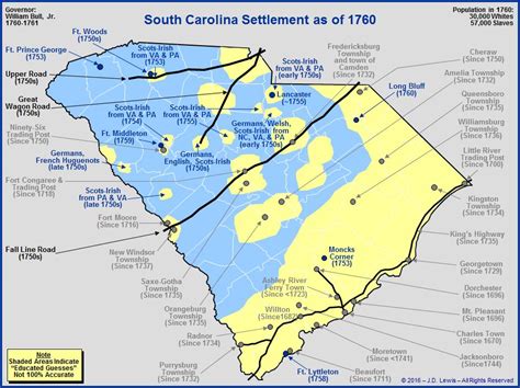 The Royal Colony of South Carolina - The Towns and Settlements in 1760 | Genealogy trip, Family ...