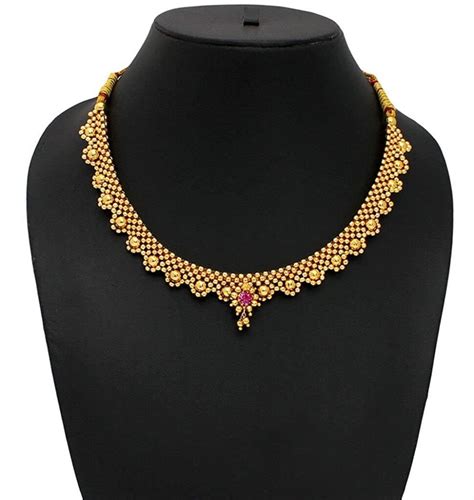 Gold Plated Traditional Maharashtrian Thushi Necklace Jewellery for ...