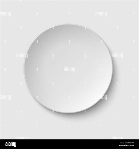 White empty plate. Mockup isolated on white background Stock Vector ...