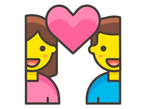 Couple with Heart Woman Man Emoji Icon PNG vector in SVG, PDF, AI, CDR ...