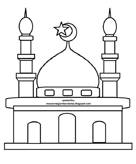 Sketsa Mewarnai Masjid